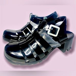 Women’s Black Jelly Sandals with Heel